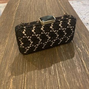 J Crew Black Lace Clutch